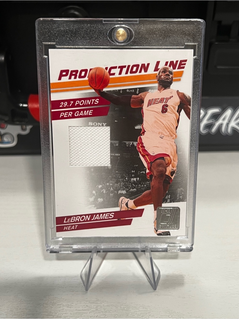 Lebron James game used swatch /399 card